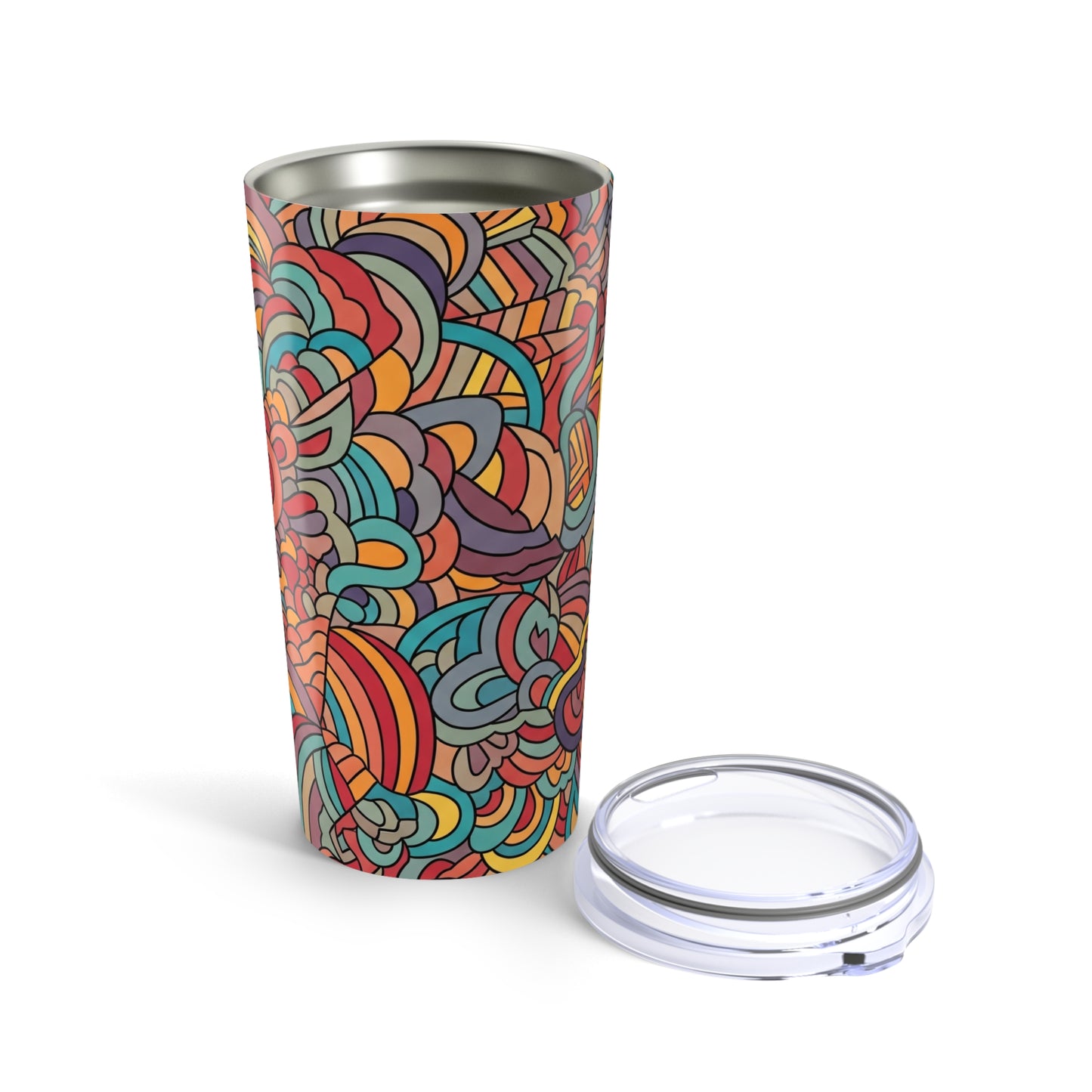 20oz Stainless Steel Tumbler With Vibrant Printed Design Double Wall Vacuum Insulated Spill Resistant Travel