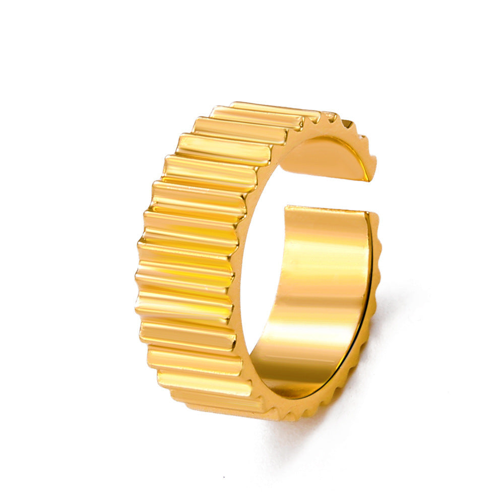 Geometric Copper Ring Sets For Couples Electroplated Niche Design Fashion Jewelry High Quality Hand Polish Glow