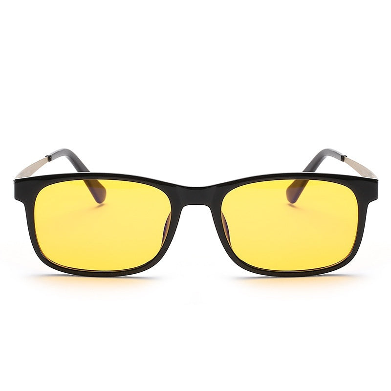 Anti Blue Light Glasses Retro Box Computer Eyewear Full Rim Frame Resin Lens Black Plastic Metal Durable Build