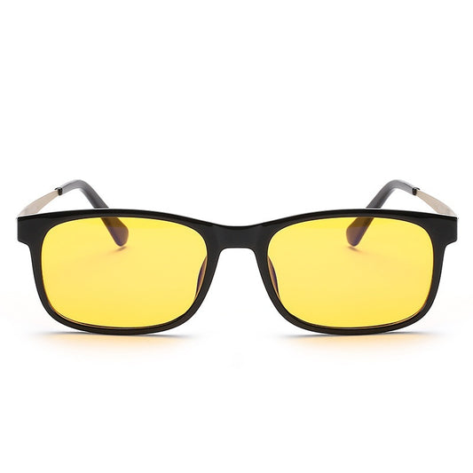 Anti Blue Light Glasses Retro Box Computer Eyewear Full Rim Frame Resin Lens Black Plastic Metal Durable Build