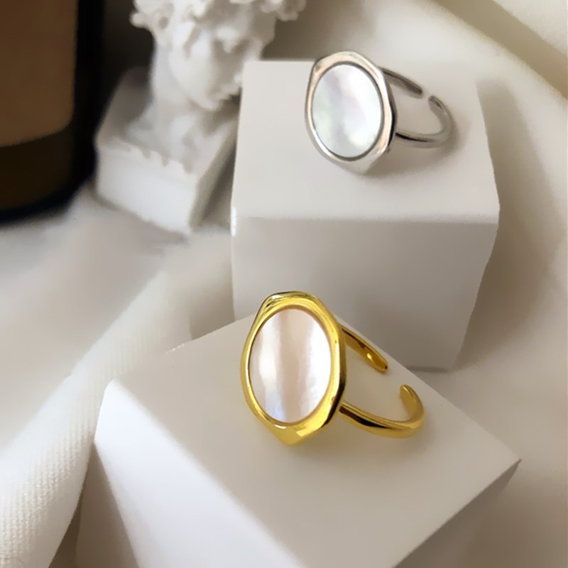 Geometric Circular Ring Adjustable Copper Electroplated Korean Jewelry For Everyday Wear For Everyday Wear Look