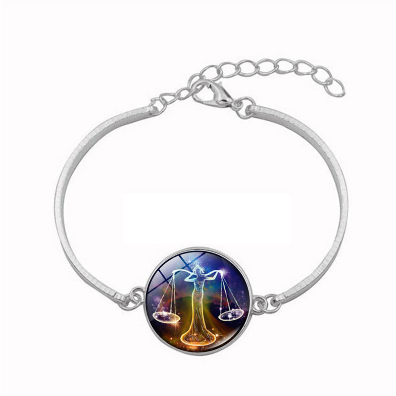 Womens Celestial Bracelet Time Pendant Adjustable Alloy Chain Constellation Theme Gift With Extender 17cm 5 cm