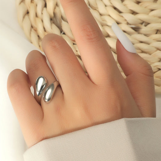 Womens Fashion Jewelry Adjustable Ring Silver Alloy Trendy Design Great Gift For Her Durable Everyday Wear For Women