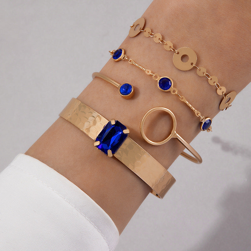 Unisex Retro Butterfly Bracelet With Diamond Studded Accents Hollow Four Layer Alloy Zodiac Vintage Collection