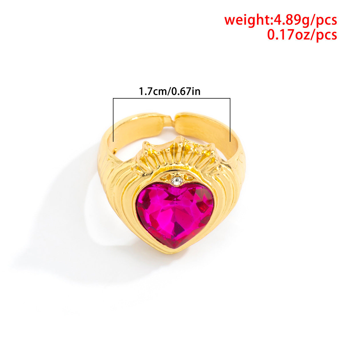 Womens Fashion Ring Alloy Glass Ring With Diamond Inspired Design Gold Tone Jewelry For Women Classic Sparkle Ready