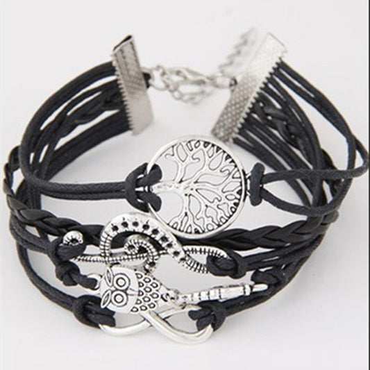 Womens Braided Tree of Life Bracelet Adjustable Wax Wire Alloy Fashion Accessory For Everyday Wear Gift Ready