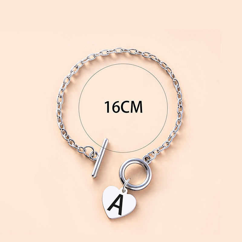 Womens Silver Stainless Steel Link Chain Bracelet With Heart Charm And Buckle Clasp Fashion Jewelry For Ladies