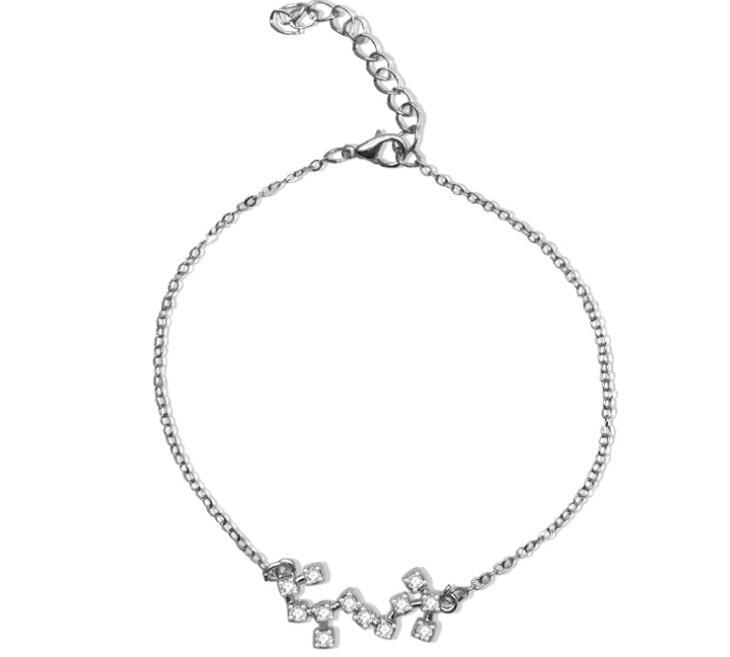Crystal Constellation Bracelet For Women And Girls Adjustable Length Extender Chain Alloy Charm Everyday Style