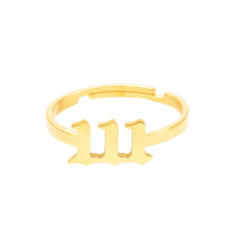 Womens Fashion Ring Adjustable Opening Letter Number Tide Angel Copper Jewelry For Women Girls With Style Ring