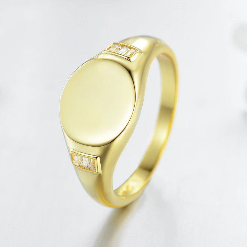 Sterling Silver Ring for Women and Girls Glossy Round Center European American Fashion Anniversary Individually Packed