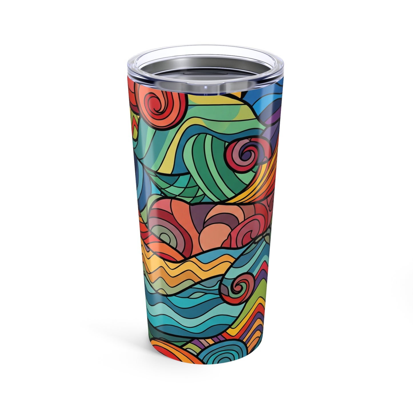20oz Stainless Steel Tumbler With Printed Design Double Wall Vacuum Insulated Travel Mug Spill Resistant Coffee Cup
