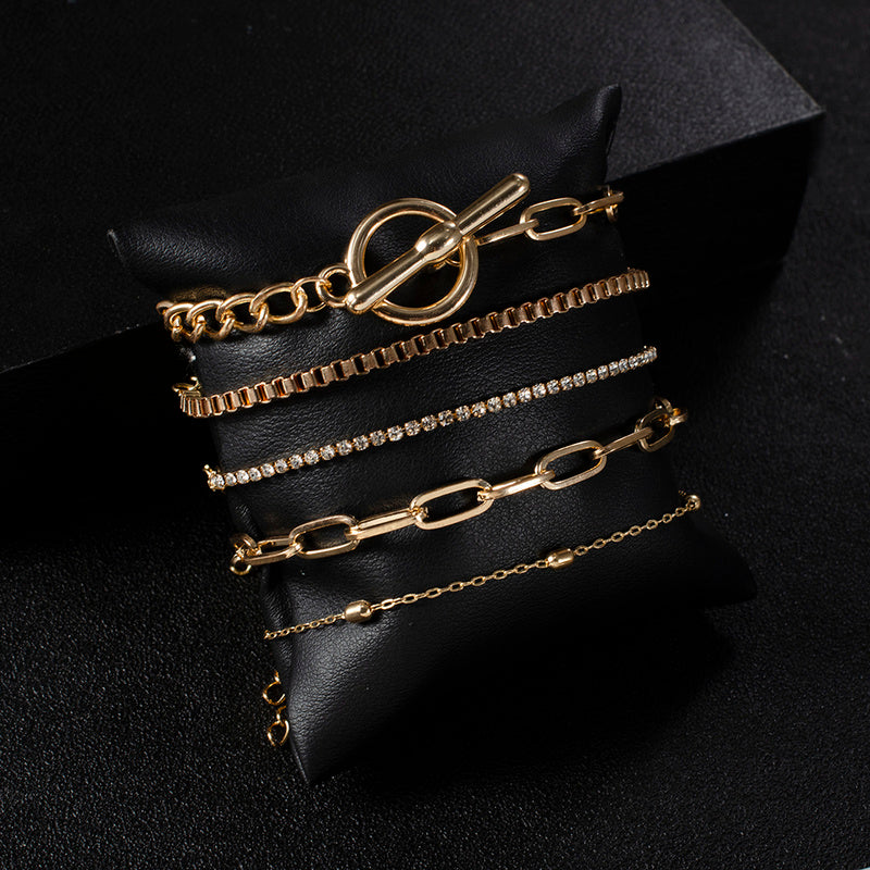 Womens Multi Layer Ball Bead Bracelet Electroplated Alloy Fashion Jewelry Elegant Anniversary Celebration Gift