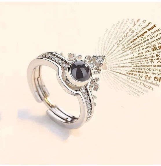 Womens Crown Ring European Inlay Plated Copper Ring With Gemstones And Semi Precious Stone Inlay With Royal Finish