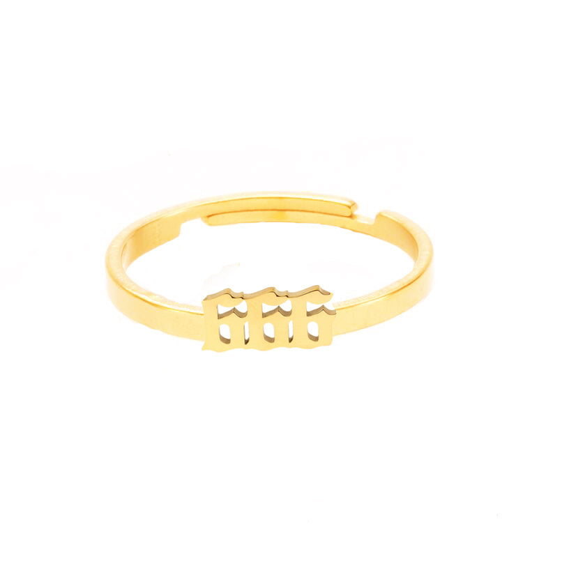 Womens Fashion Ring Adjustable Opening Letter Number Tide Angel Copper Jewelry For Women Girls With Style Ring