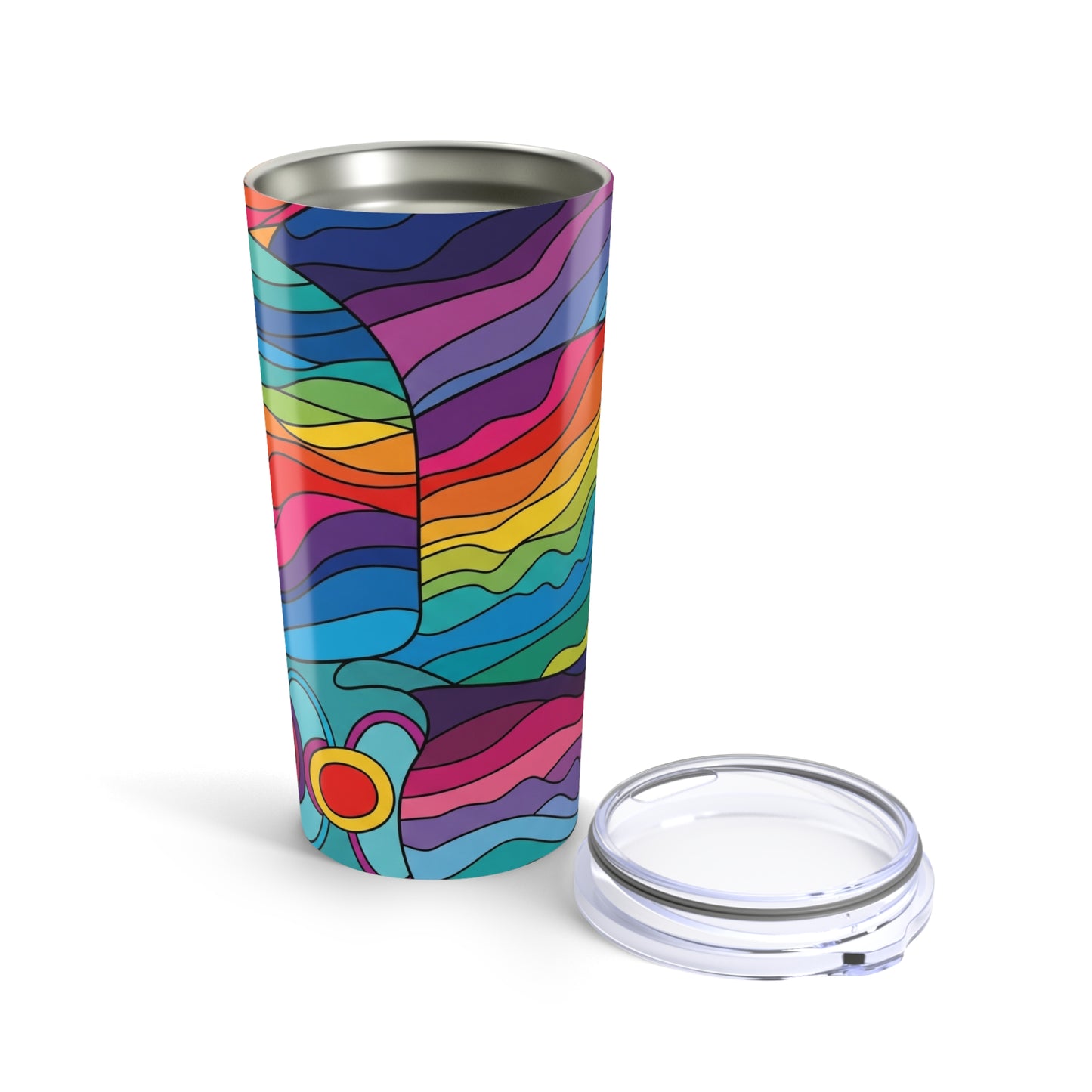 20oz Stainless Steel Tumbler Vacuum Insulated Leak Proof Bpa Free For Hot Cold Drinks Printed Design Coffee Mug