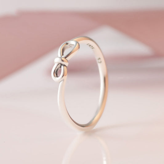 Sterling Silver Ring Micro Inlay Eternal Symbol Rosette Design European Inspired Jewelry Gift For Her Birthday