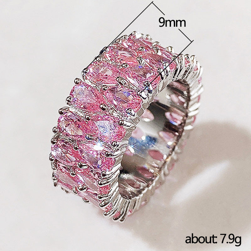 Gold Encrusted Zircon Crown Ring Copper Alloy Jewelry Elegant Wedding Anniversary Engagement Gift For Her Handcrafted
