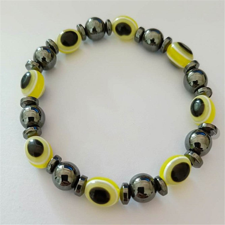 Unisex Beaded Bracelet Handmade Colorful Flat Beads Jewelry Elastic Band Magnetic Hematite For Men And Women