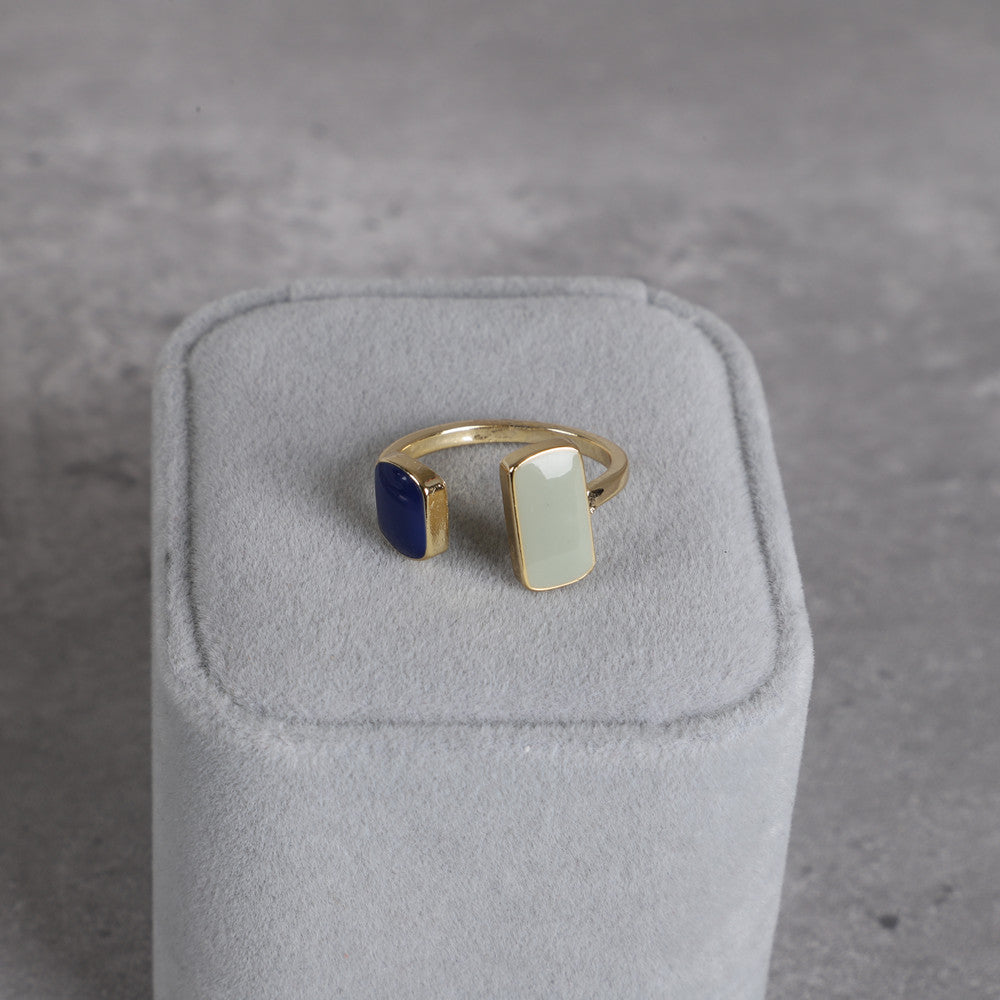 Womens Adjustable Copper Ring Dripping Oil Design Elegant Fashion Jewelry For Everyday Wear Shine Copper Finish Ring