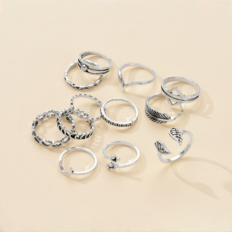 Geometric Ring Set for Women Electroplated Knuckle Rings