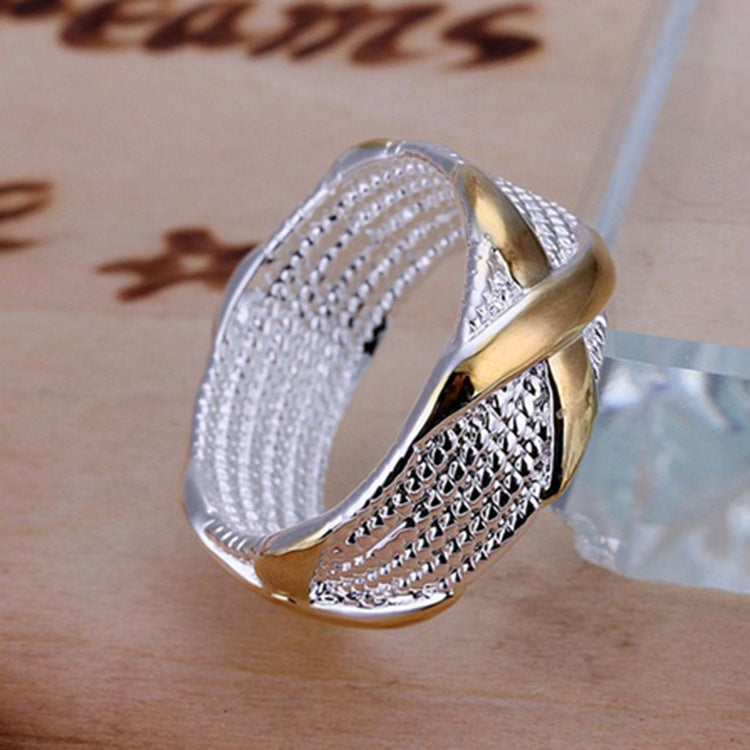 Two Tone X Ring Silver Plated Copper Jewelry For Women European Style Fashion Ring Statement Accessory For Everyday Wear