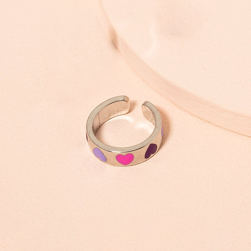 Womens Heart Ring Electroplated Alloy Retro Design Elegant Birthday Gift Travel Keepsake Ring Gold Tone Finish