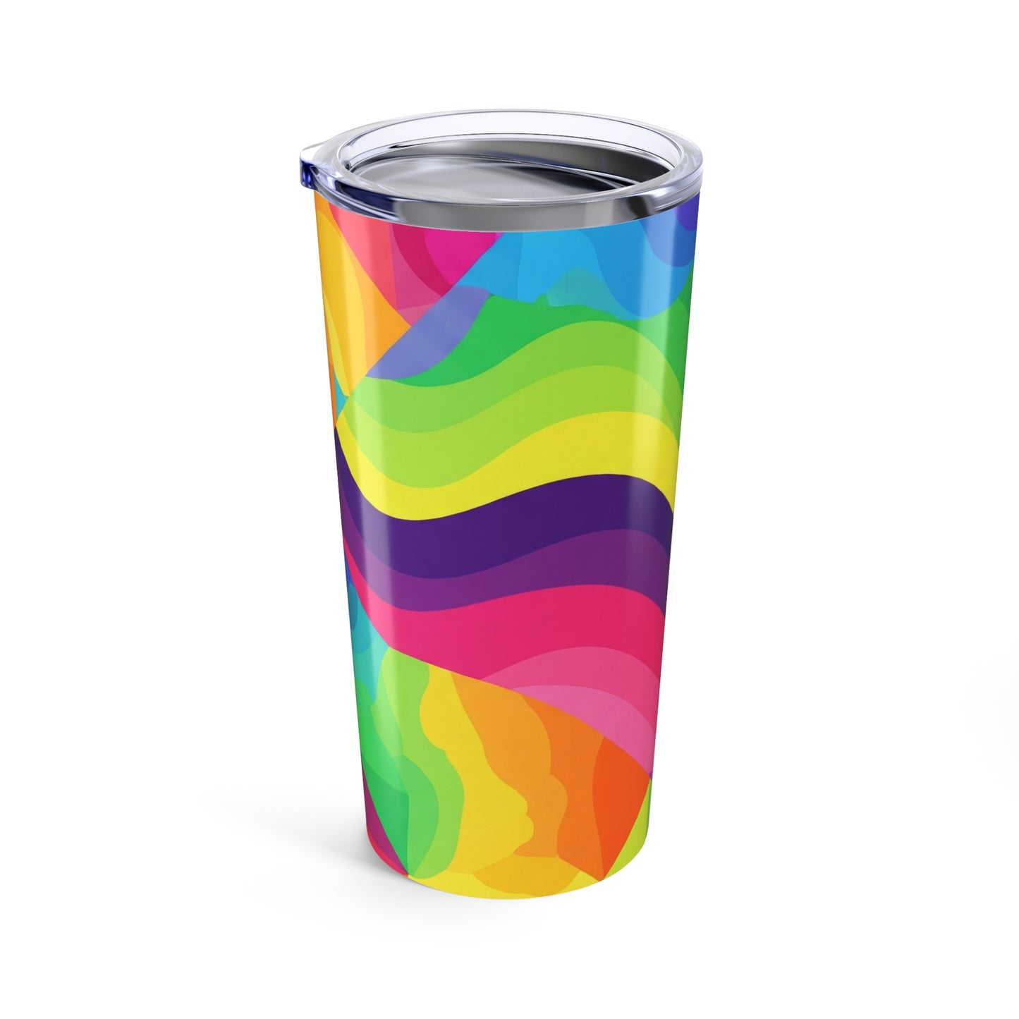 20 Oz Vacuum Insulated Steel Travel Mug With Lid Printed Design Spill Resistant Durable For Hot And Cold Beverages
