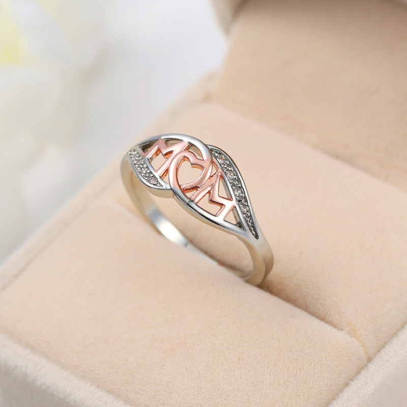Personalized Letter Ring Electroplated Copper Initial Ring Unisex Gift Mothers European American Style Jewelry