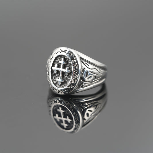 Mens Titanium Steel Rings Hip Hop Retro Geometric Design Durable Fashion Jewelry Everyday Wear Statement Piece