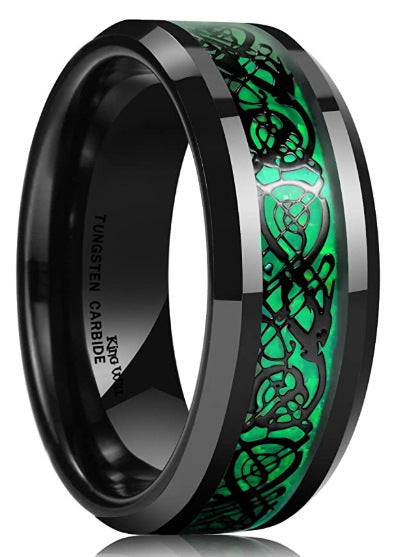 Titanium Steel Carbon Fiber Dragon Ring Material Style Simple Stylish Features Plating Color Image Color Image