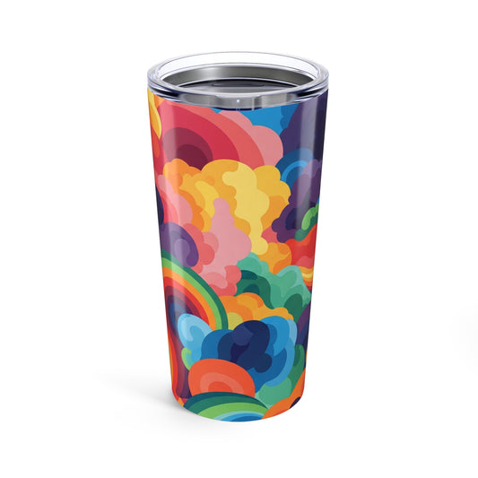 20oz Stainless Steel Tumbler With Double Wall Vacuum Insulation Spill Resistant BPA Free Durable Printed Travel Mug