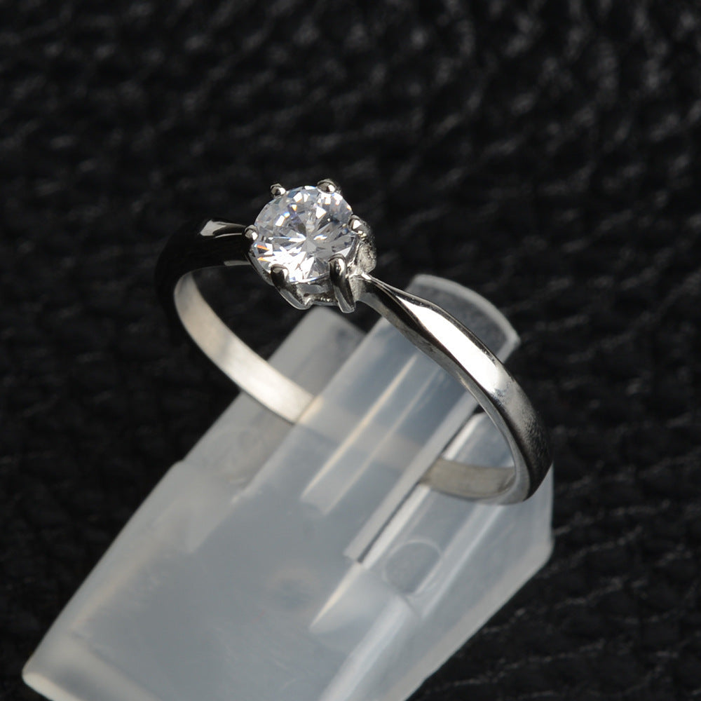 Women's Stainless Steel Heart Ring with 5A Zircon Stone Engagement Ring Perfect Gift for Her Geometric Metal Ring Available in Sizes 5 6 7 8 and 9