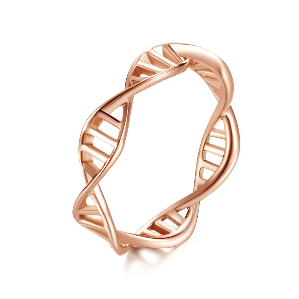 Unisex Titanium Steel Ring Twisted Geometric Design Polished Finish Durable Hand Jewelry Fashion Accessory Modern Style