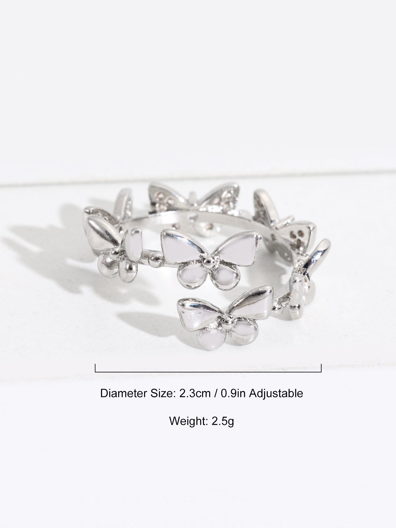 Adjustable Butterfly Geometric Ring For Women Open Design Anniversary Gift Fashion Jewelry Statement Accessory Gift