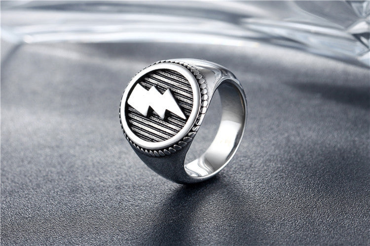 Men's Titanium Steel Lightning Ring