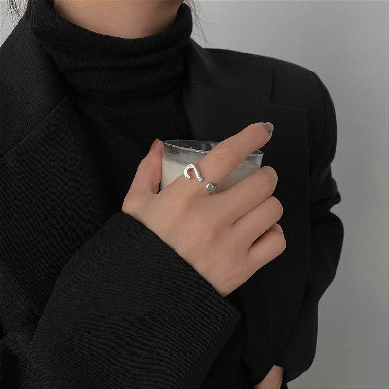 Women Metal Ring Gold Plated Alloy Fashion Ring Korean Japanese Style Individually Packed Trendy Accessory Gem