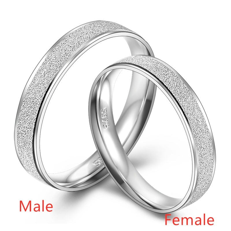 Couple Rings 925 Sterling Silver Korean Style Star Rings Electroplating Rings Frosted Inner Craft Promise Rings