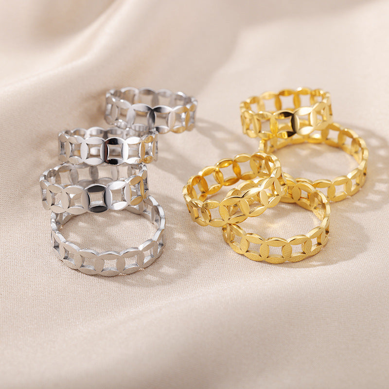 Gold Plated Stainless Steel Ring Durable Round Band For Women And Men Ideal For Stacking Timeless Everyday Use