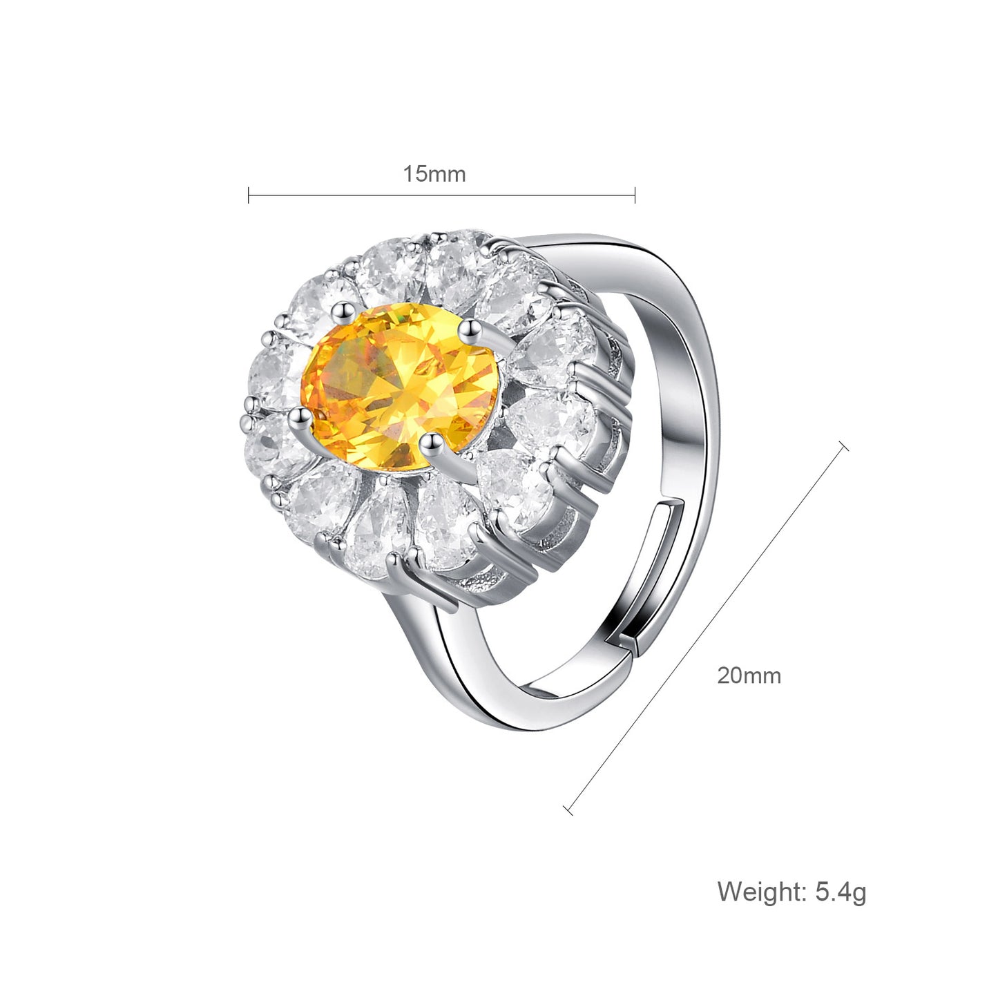 Womens Vintage Classic Geometric Copper Zirconium Ring Inlaid European American Style Elegant Timeless Jewelry