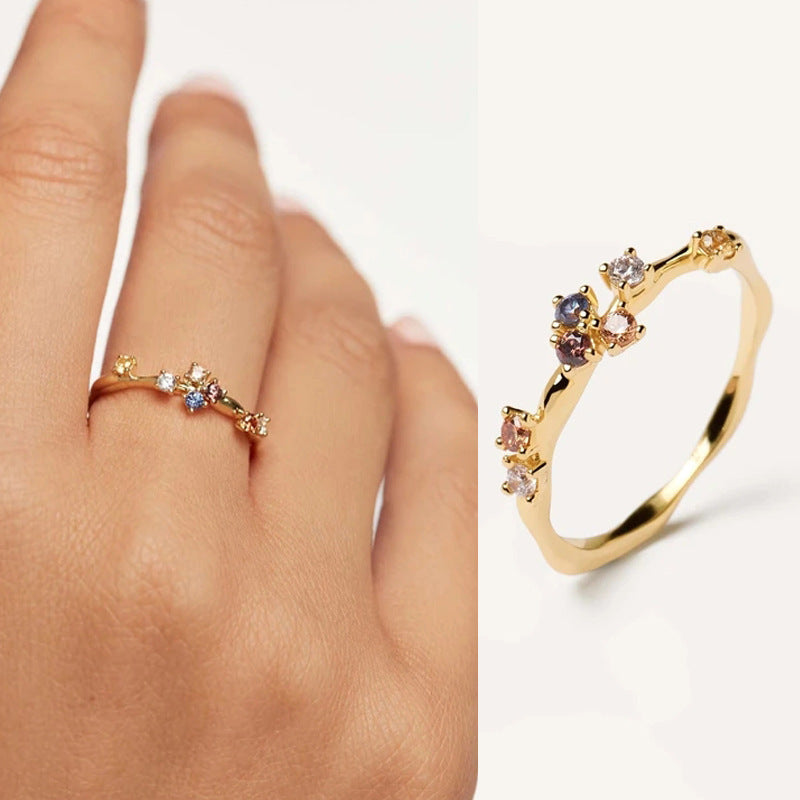 Yellow Gold Ring Electroplated Fashion Style Size 6