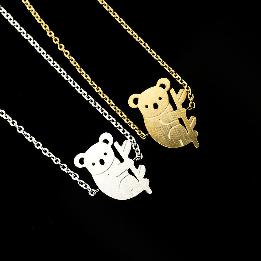 Koala Bear Pendant Bracelet For Women And Girls Titanium Steel Chain Jewelry Gift Fashionable Cute Everyday In