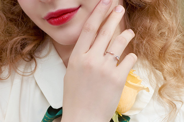 Women's Bunny Ring 925 Sterling Silver Animal Jewelry Travel Souvenir Durable Gift For Her Elegant Collectible