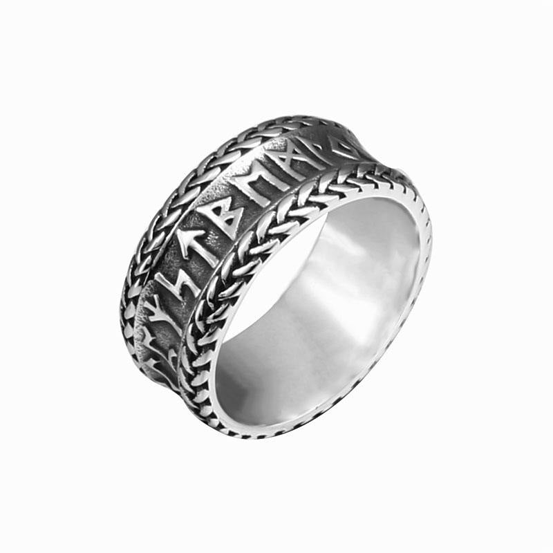 Vintage Viking Letter Mother Titanium Steel Ring Europe and America Style Unisex US Sizes 7 8 9 10 11 12 13 14