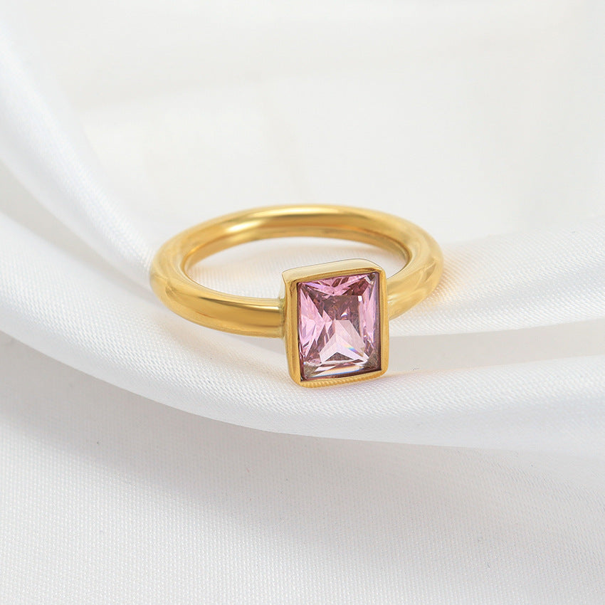 Unisex Stainless Steel Ring Fashionable Light Luxury Gold Color Band Ring Women Men Gift Gift Idea For You All