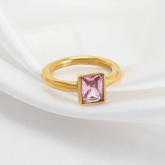 Unisex Stainless Steel Ring Fashionable Light Luxury Gold Color Band Ring Women Men Gift Gift Idea For You All