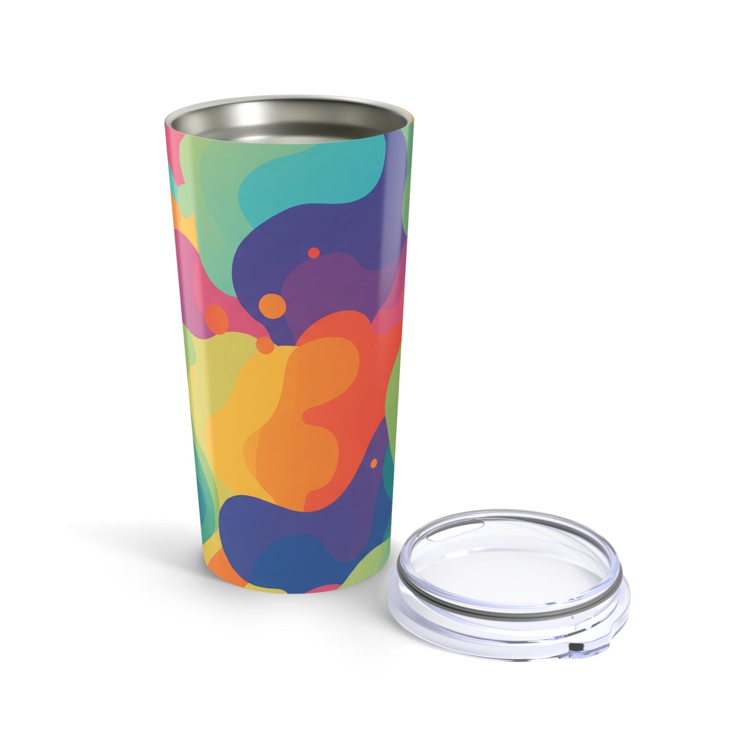 20oz Stainless Steel Tumbler With Printed Design Double Wall Vacuum Insulated Leak Proof Travel Cup Dishwasher Safe