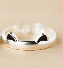 Elegant Open Cat Head Ring Made From Korean Alloy Adjustable Fashion Jewelry For Women With Comfortable Fit Now