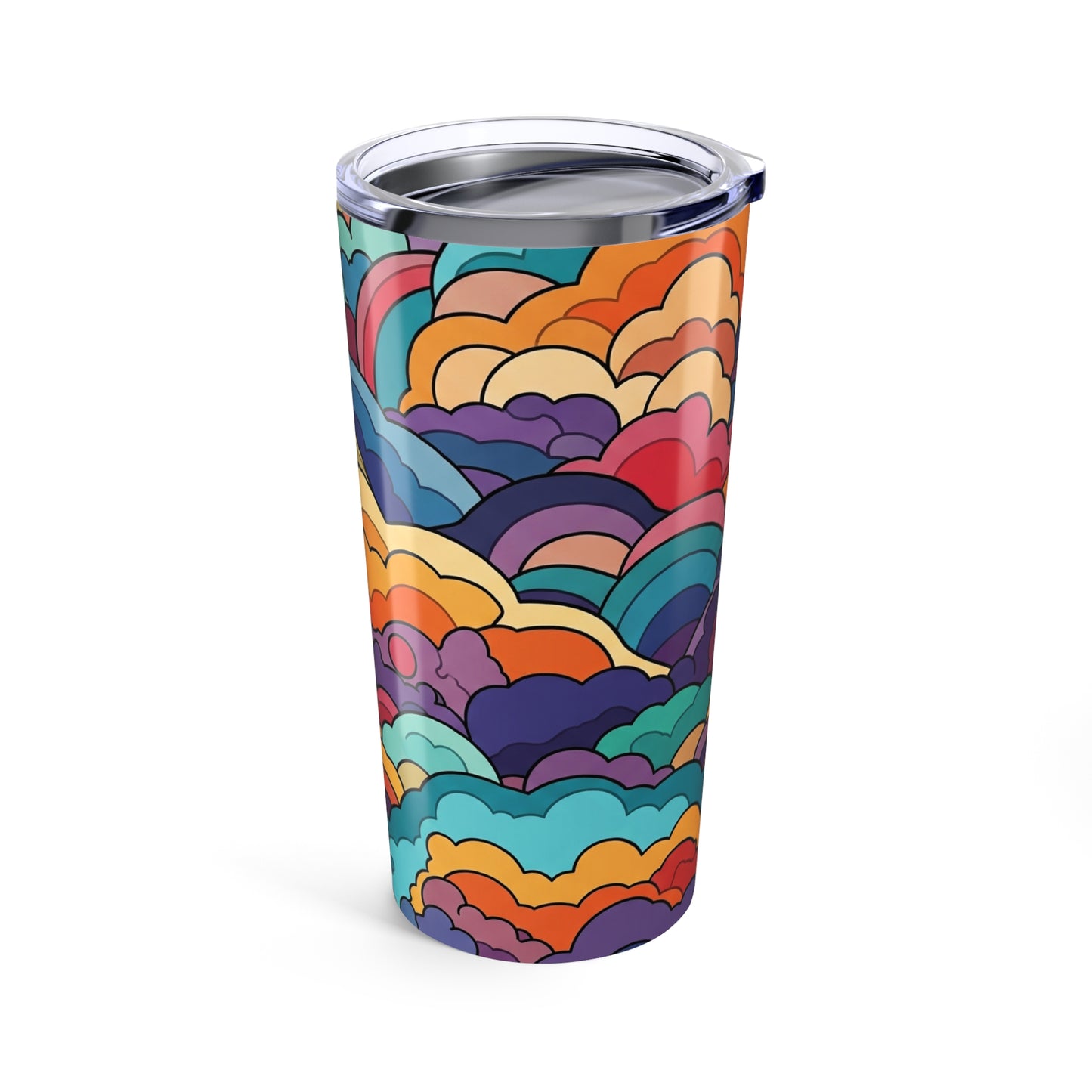 20oz Stainless Steel Travel Mug With Double Wall Vacuum Insulation Printed Artwork Spill Proof Hot Cold Drink