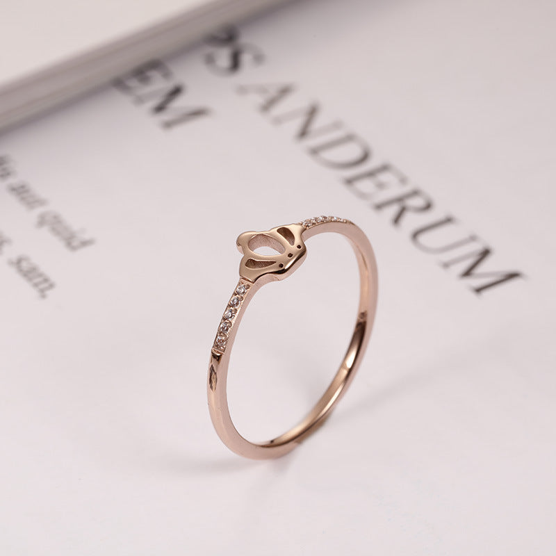 Crown openwork diamond ring