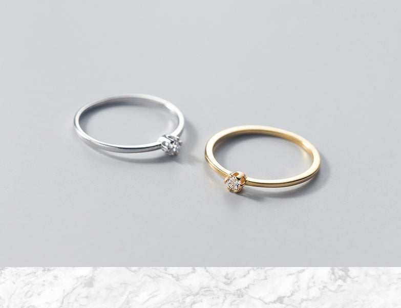 Sterling Silver Ring Elegant Diamond Ring for Women Korean Japanese Tail Style Classic Gift for Her Handcrafted Jewelry